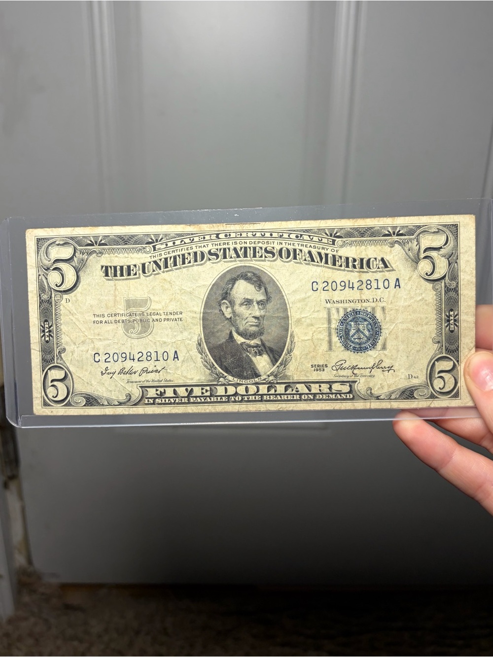 1953 $5 Silver Certificate Blue Seal